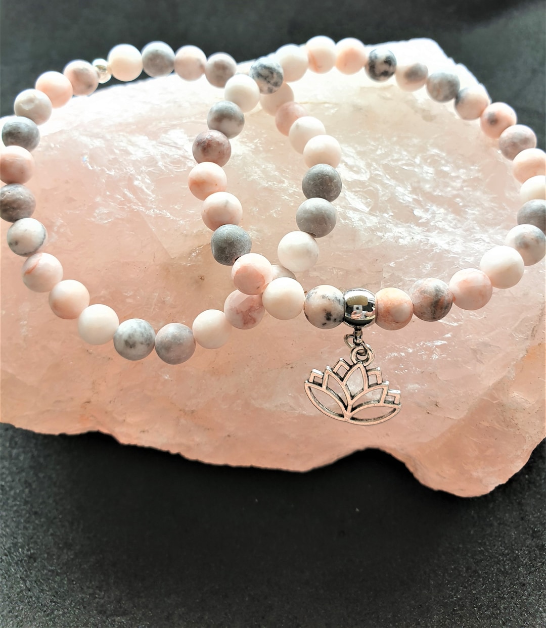 Pink Zebra Jasper Bracelet Etsy