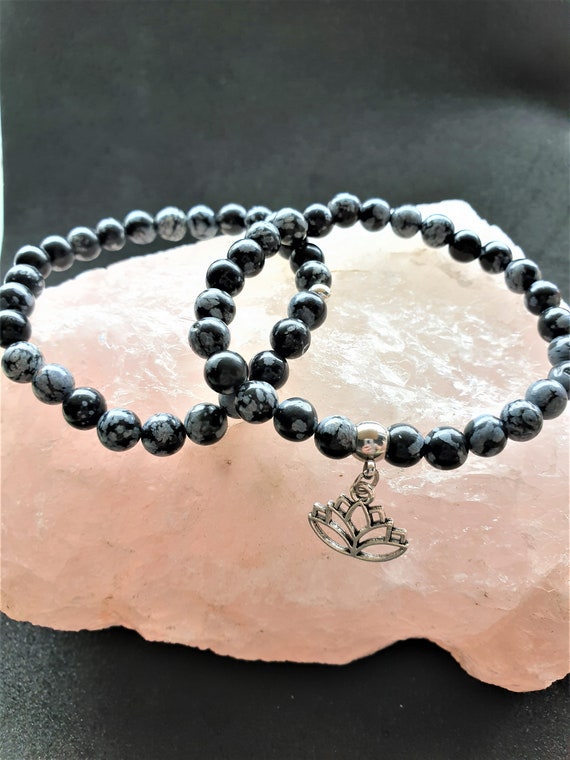 Obsidian on sale bracelet etsy