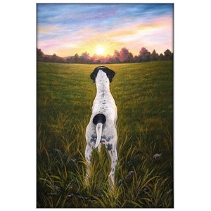 English pointer art GSP hunting dog painting pet portrait german shorthaired pointer dog lover gift original painting