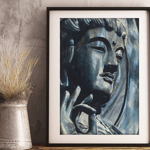 Buddha Painting esoteric wall art zen print poster Watercolor yoga art print yoga studio decor mindfulness gift