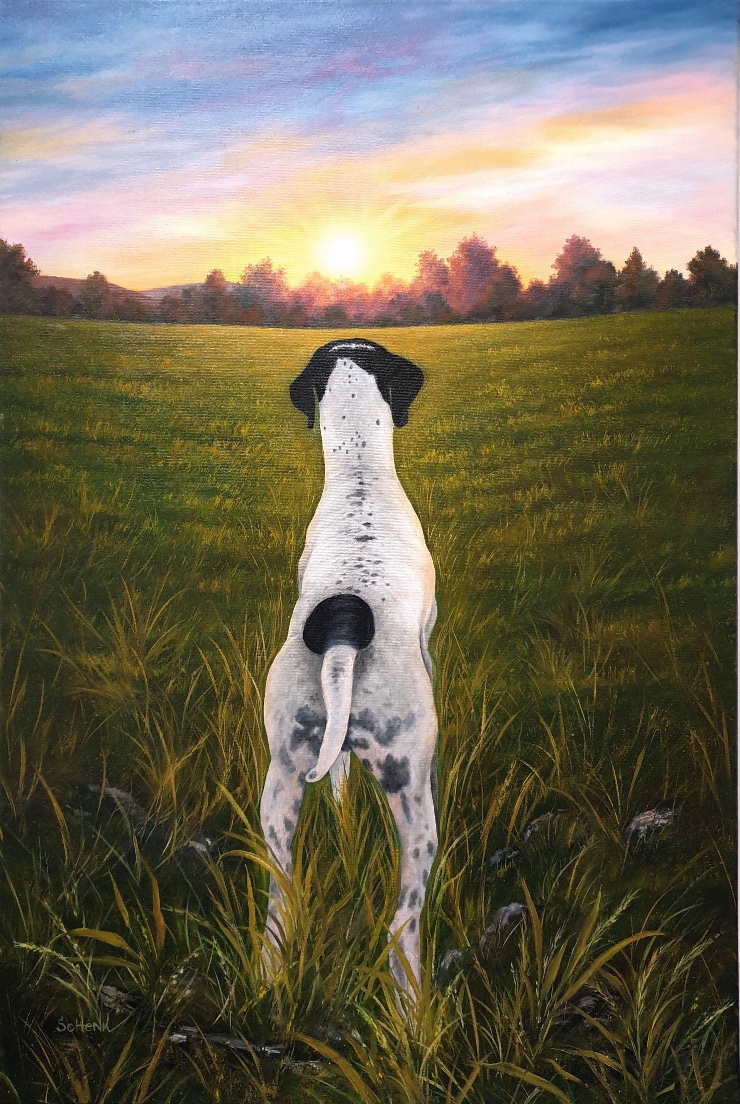 English Pointer Art GSP Hunting Dog Painting Pet Portrait Etsy