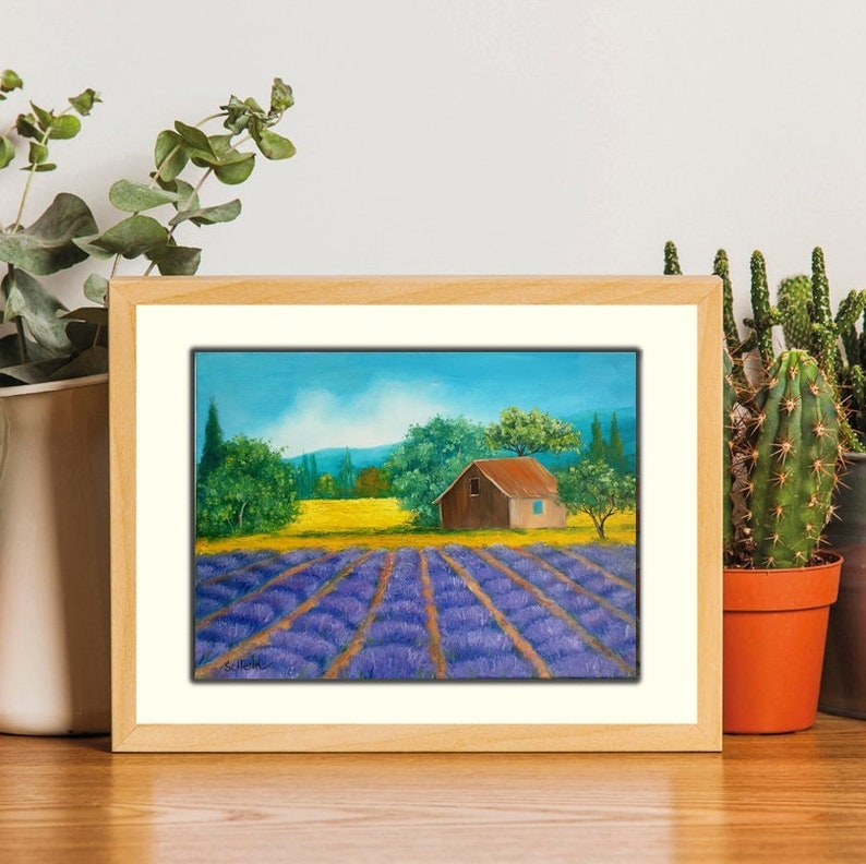Tuscany Painting Italian Wall Art Lavender Floral Original Oil | Etsy