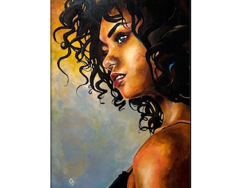 Black Girl Magic Art: Original Acrylic Portrait Painting