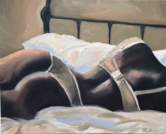 Erotic Painting Lesbian Black Girl Nude Wall Art Faceless - Etsy Australia