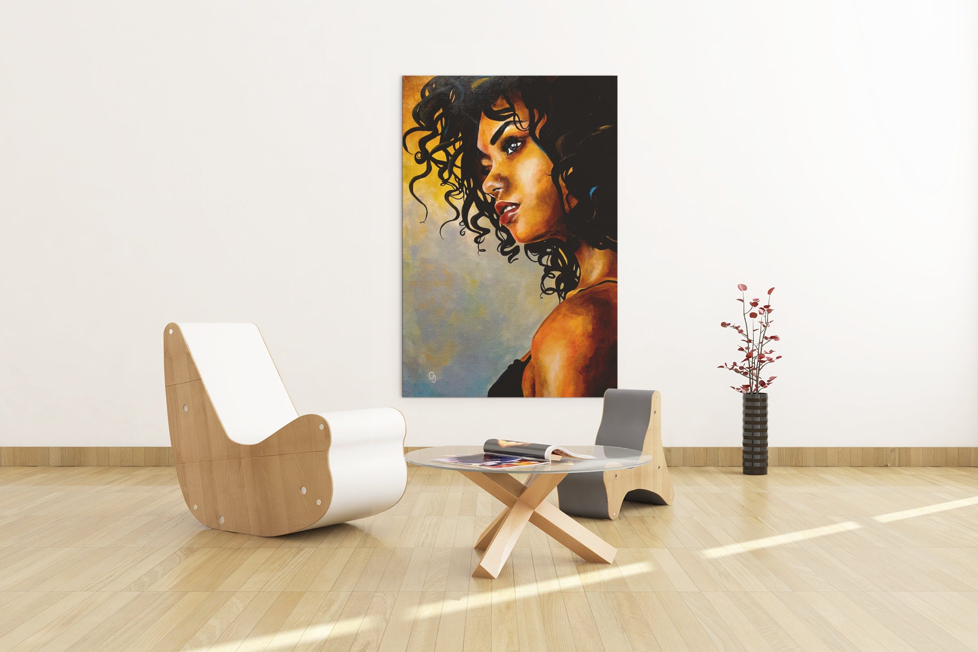 Black Girl Art Painting African American Afro Woman Original - Etsy