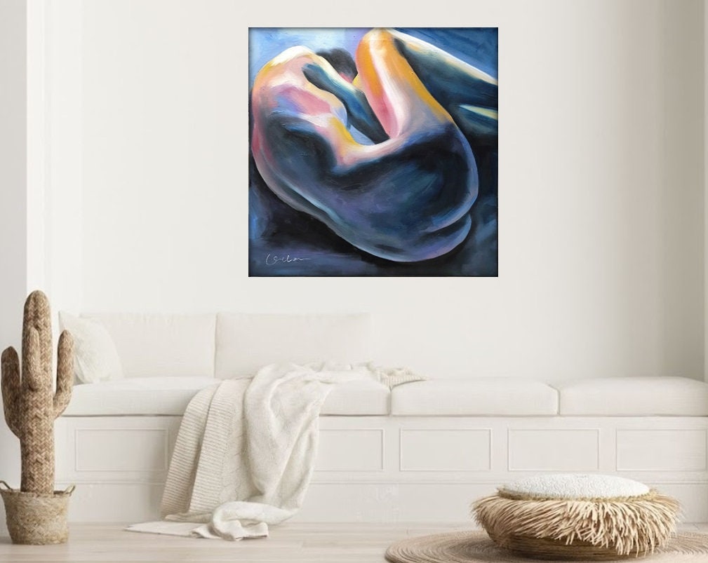 Erotic wall art female body painting Naked Sex Nude lady butts Etsy