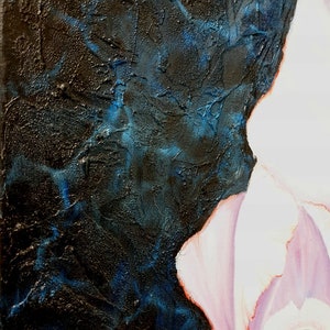 Iris Oil Painting Floral Wall Art Flower Textured Painting | Etsy