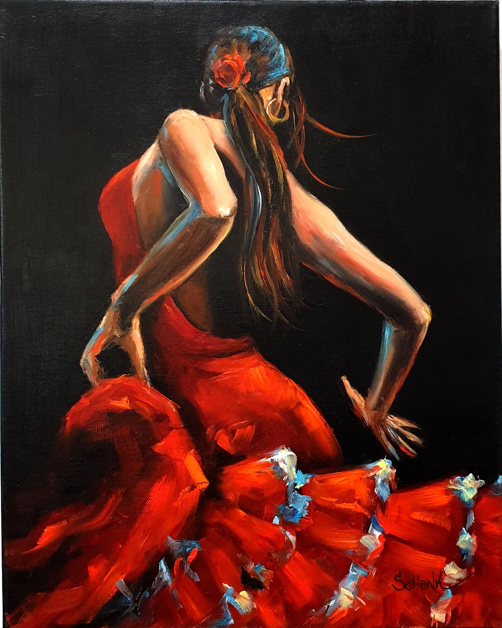 Flamenco painting dancer artwork Seville spain wall art Etsy