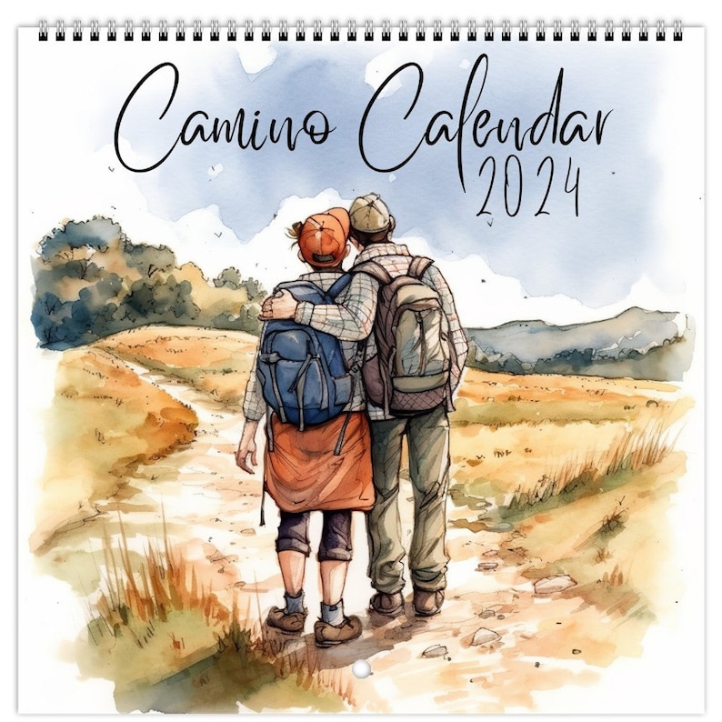 Camino De Santiago Watercolor Illustrated Wall Calendar 2025, Travel
