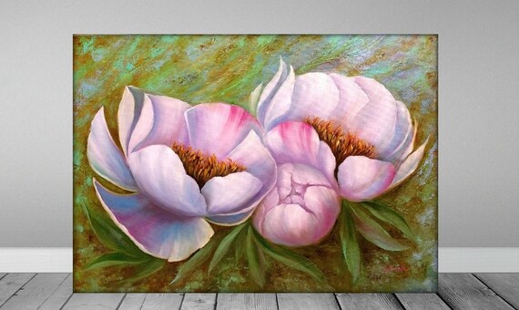 Peony painting flower wall art floral classical Painting Original blush pink canvas painting peonies wall art Bedroom  above bed art