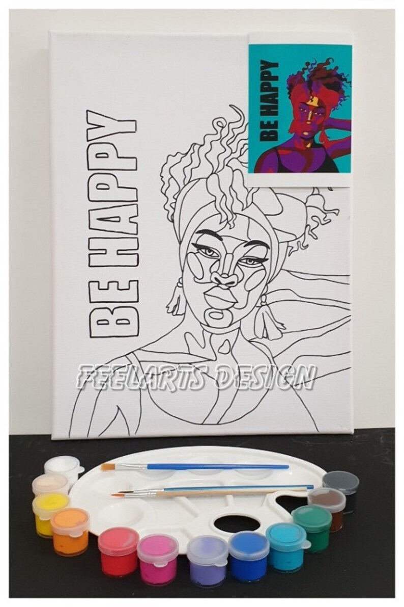 Paint by number kit Paint and sip kit Paint set for adults Etsy