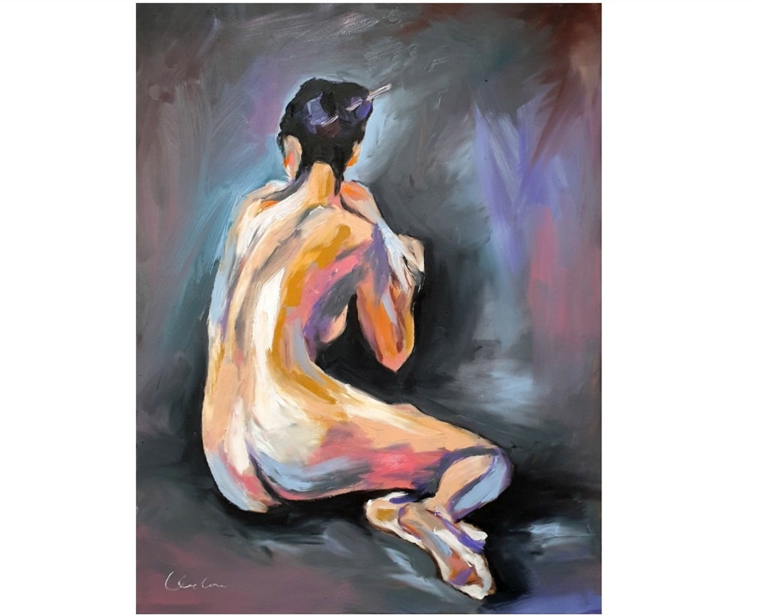 Nude Figure Art Erotic Sex Painting Self Love Art Nude Naked