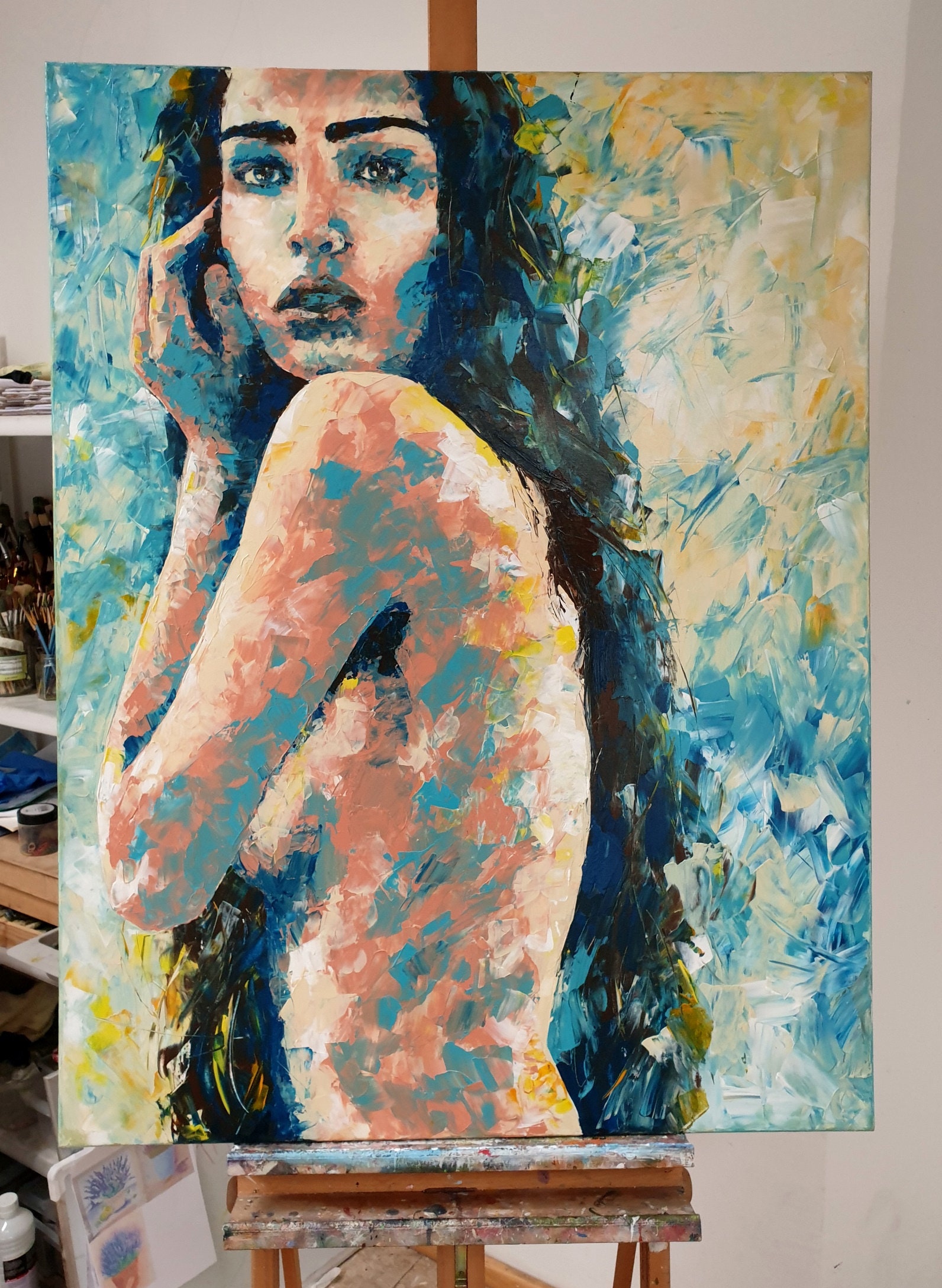 Nude Women Figure Art Erotic Painting Self Love Sex Wall