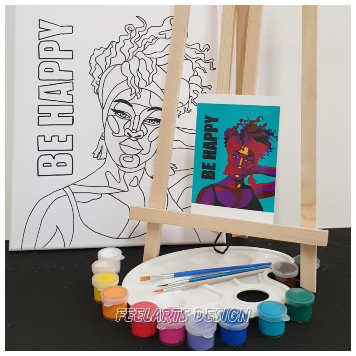 Paint by number kit Paint and sip kit Paint set for adults Etsy