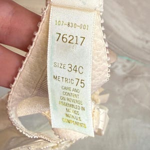 Vintage Victorias Secret Lace Sequined Push Up Bra 34C Ivory image 4
