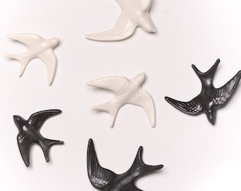 Black and white &quot;matte&quot; ceramic swallows