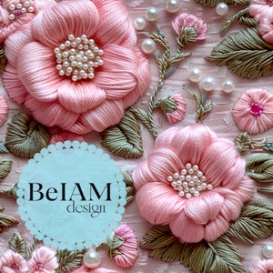 3D roze bloemen naadloos patroon herhalend bestand voor stof sublimatie download digitaal papier plakboek dagboek Surface Design Wallpaper