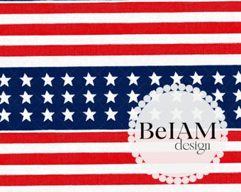 独立記念日の布パターン：アメリカ国旗シームレスデザイン（デジタルダウンロード）