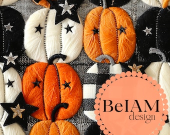 Checker Pumpkin Patchwork Seamless Pattern: Fall Fabric Sublimation (Digital Paper)