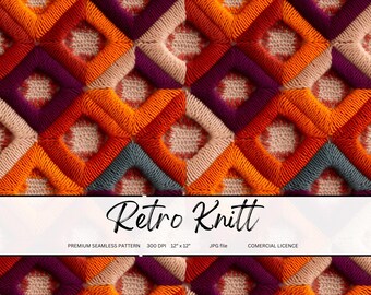Retro Knitted Texture Seamless Pattern: Cottagecore Fabric Print (Digital File)