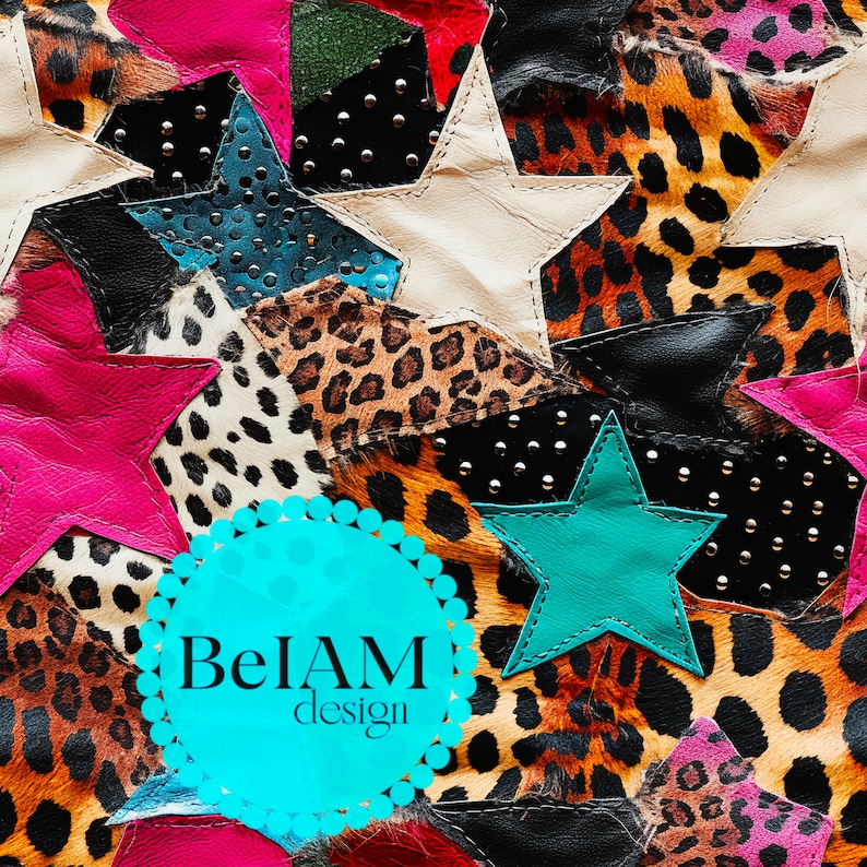 Leather Patchwork Seamless Pattern: Western Animal Print (Digital Download) image 1