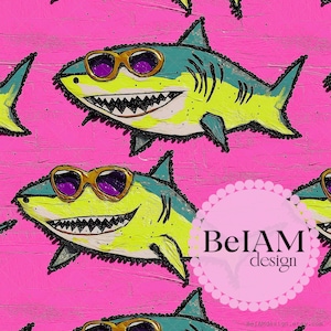 Patrón sin costuras para nadar de forma segura con tiburones de neón, archivo repetido para sublimación de tela, papel digital de playa de neón, fondo de impresión de tela personalizado