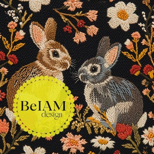 Lapin de Pâques vintage motif répétitif pour sublimation de tissu Fichiers de Pâques sans couture Lapin de Pâques rétro broderie sans couture papier texturé numérique