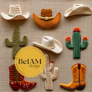 Patrón sin costuras occidental 3D Archivo repetido para sublimación de tela Cowboy Bordado sin costuras Papel digital texturizado Botas de vaquero Cactus 3D