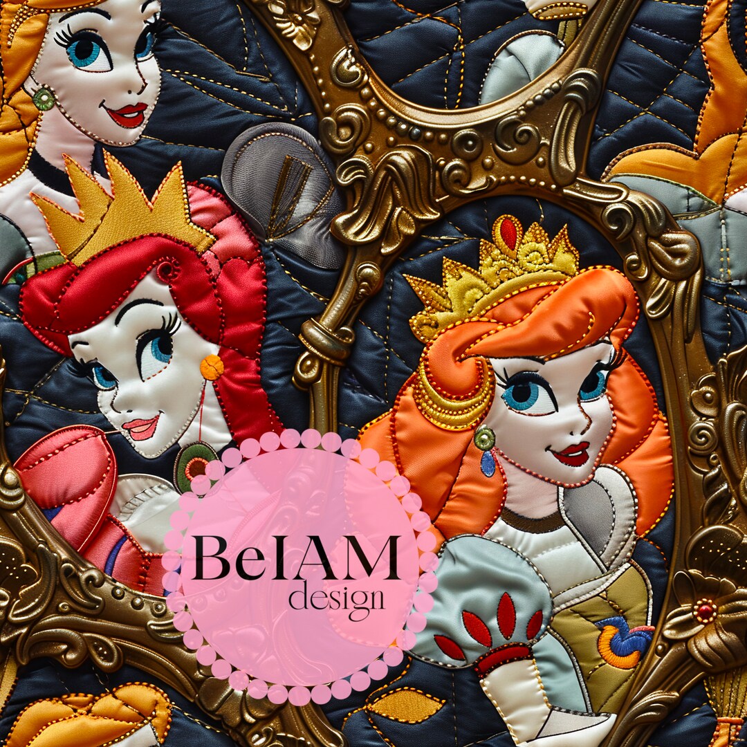 Retro Princess Collage Pattern: Fabric Sublimation, Scrapbook Paper ...