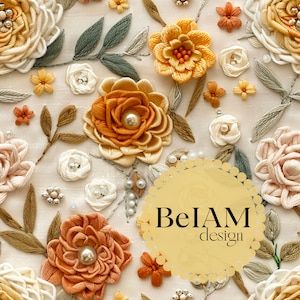 Padrão floral boho 3D sem costura repetindo arquivo para sublimação de tecido papel de parede digital floral suave design de copo