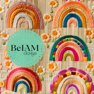 3D Retro Groovy Regenbögen Nahtlose Muster-Wiederholungsdatei für Stoff Sublimation Download Digital Paper Scrapbook Surface Design Wallpaper