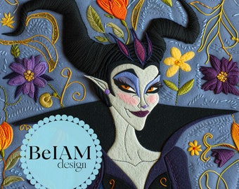 3D Floral Wicked Queen Seamless Pattern: Fabric Sublimation (Digital Download)