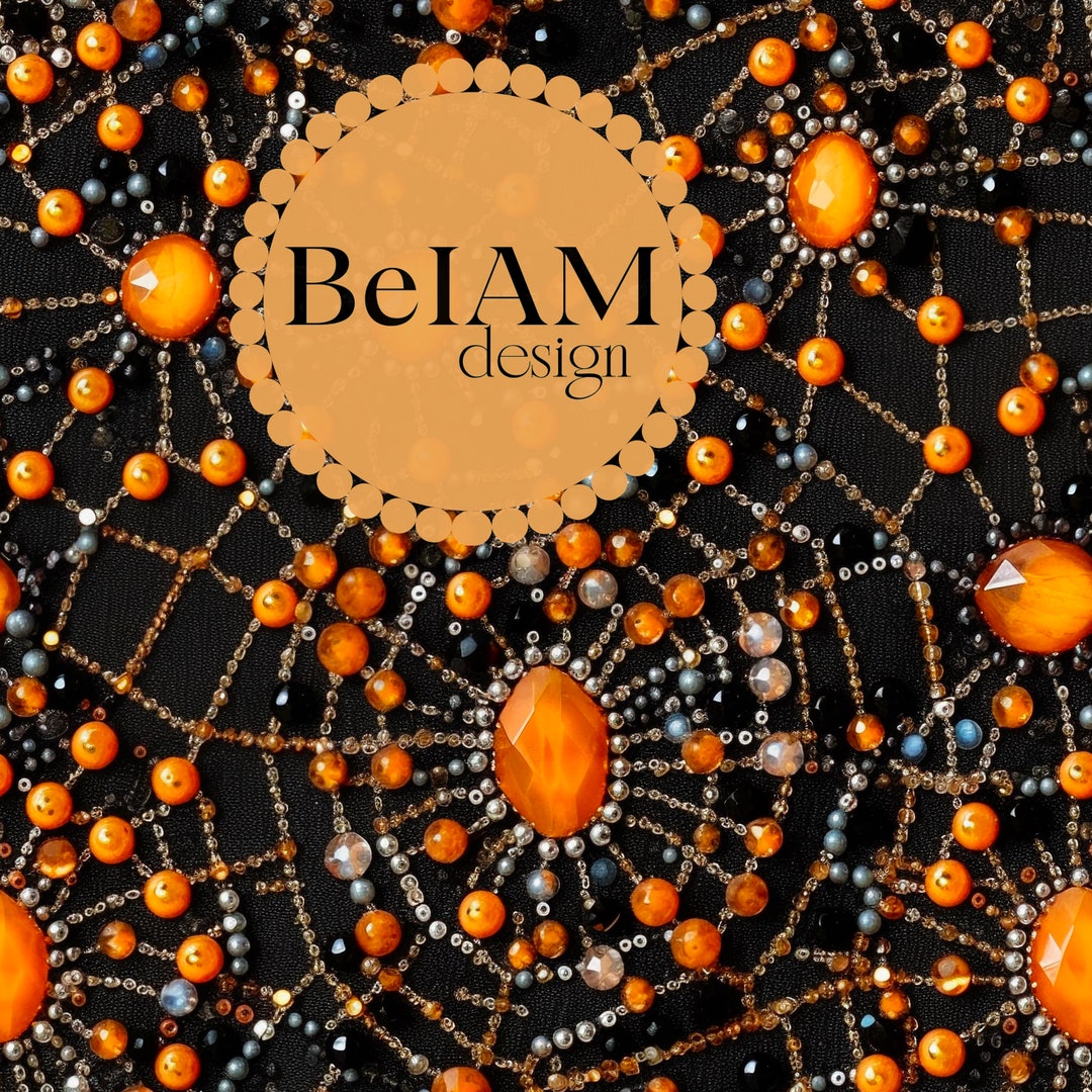 3D Spider Web Gems Seamless Pattern Repeating File for Fabric ...