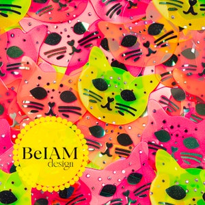 Fichier répétitif de modèle sans couture 3D chats sequins pour sublimation de tissu Télécharger papier numérique Scrapbook Journal Surface Design papier peint