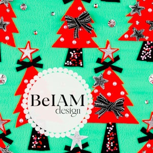 3D néon pailleté arbre de Noël motif sans couture répéter fichier tissu sublimation néon coquette Noël numérique papier artisanat téléphone papier peint