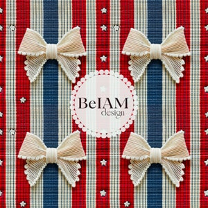 Fiocchi 3D del 4 luglio Modello senza cuciture File ripetuto per sublimazione su tessuto Scarica Carta digitale Scrapbook Journal Superficie Design Sfondo