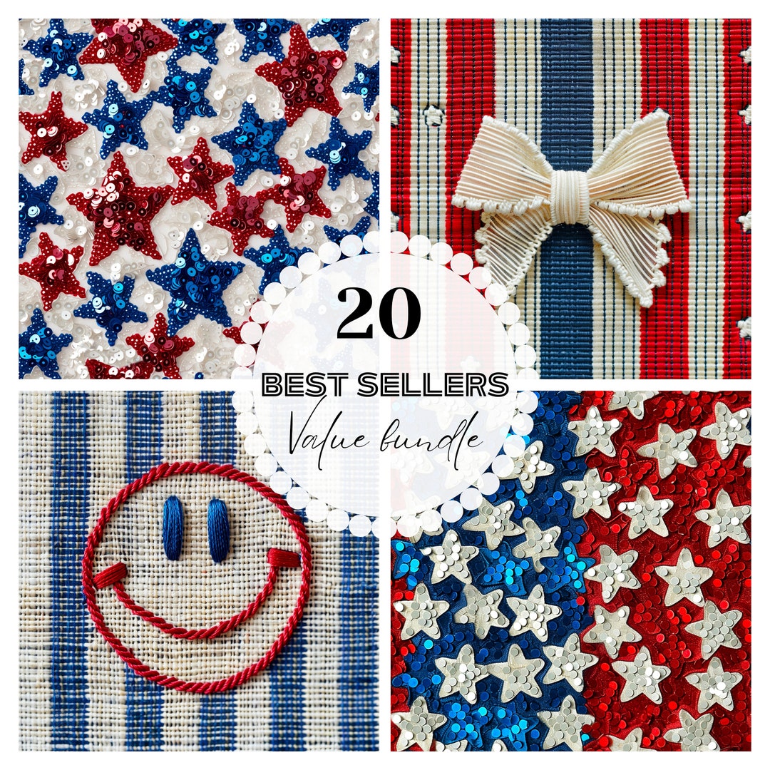 4th of July Seamless Pattern Bundle: Patriotic Fabric Designs (digital ...
