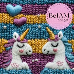 3D Einhorn Liebe Herzen Nahtlose Muster-Wiederholungs-Datei für Stoff Sublimation Valentine Knit Digitale Papier Handwerk Tumbler Design Tapete