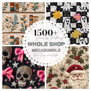 1500K + Whole Shop Seamless Pattern Bundle - Unbegrenzte kommerzielle Lizenz - Nahtloses Muster Megabundle - Sofortiger digitaler Download