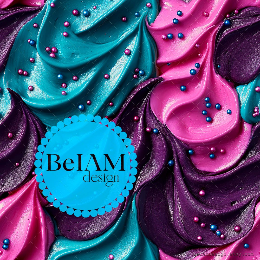 Pattern Texture Icing 3D Pink Teal Frosting Seamless Pattern Repeating File for Fabric ...