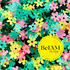 3D Summer Neon Retro Daisies Patrón sin costuras Archivo repetido para sublimación de tela Descargar papel digital Scrapbook Journal Diseño de superficie