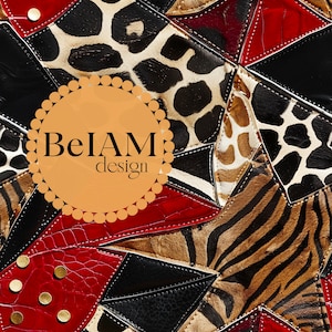 Cuir texturé imprimé animal patchwork motif répétitif fichier tissu sublimation Safari papier numérique scrapbooking Surface Design