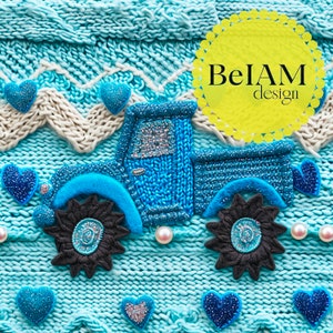 Monster Truck Valentine Motivo ripetuto senza cuciture per sublimazione di tessuto personalizzata senza cuciture per file di ricamo finto per ragazzi