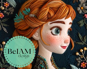 3D Floral Princess Seamless Pattern: Fabric Sublimation (Digital Download)