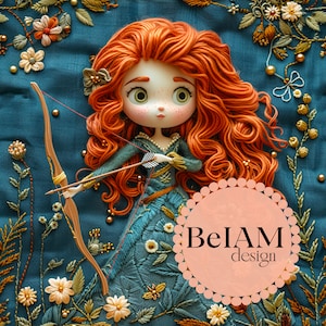 3d cabelo vermelho princesa padrão sem emenda repetindo arquivo tecido sublimação baixar papel digital scrapbook diário design de superfície papel de parede