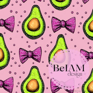 Avocado Rosa Bogen Musterdesign-Wiederholungsdatei für Stoff Sublimation Avocado Liebhaber Digitales Papier Benutzerdefinierte Stoffdruck Hintergrund