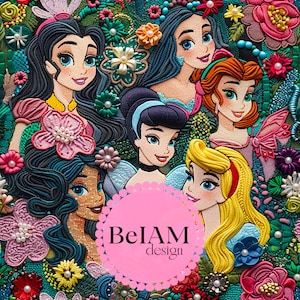 3D Retro Floral Prinzessin Nahtlose Muster-Wiederholungsdatei für Stoff Sublimation Download Digitale Papier Scrapbook Surface Design Wallpaper