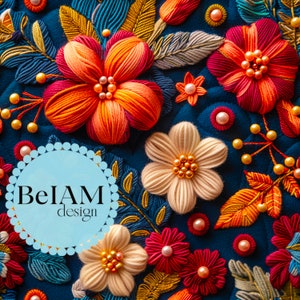3d outono floral padrão sem costura arquivo de repetição para sublimação de tecido baixar papel digital scrapbook diário design de superfície papel de parede