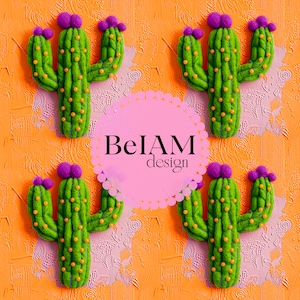 3D Neon Cactus Westers naadloos patroon herhalend bestand Stofsublimatie Download digitaal papier Scrapbook Journal Surface Design Wallpaper