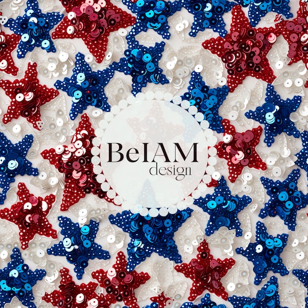 3D 4th of July Sequin Glitter Seamless Pattern Repeating File for Fabric Sublimation, Instant Download Digital Paper Surface Design Journal